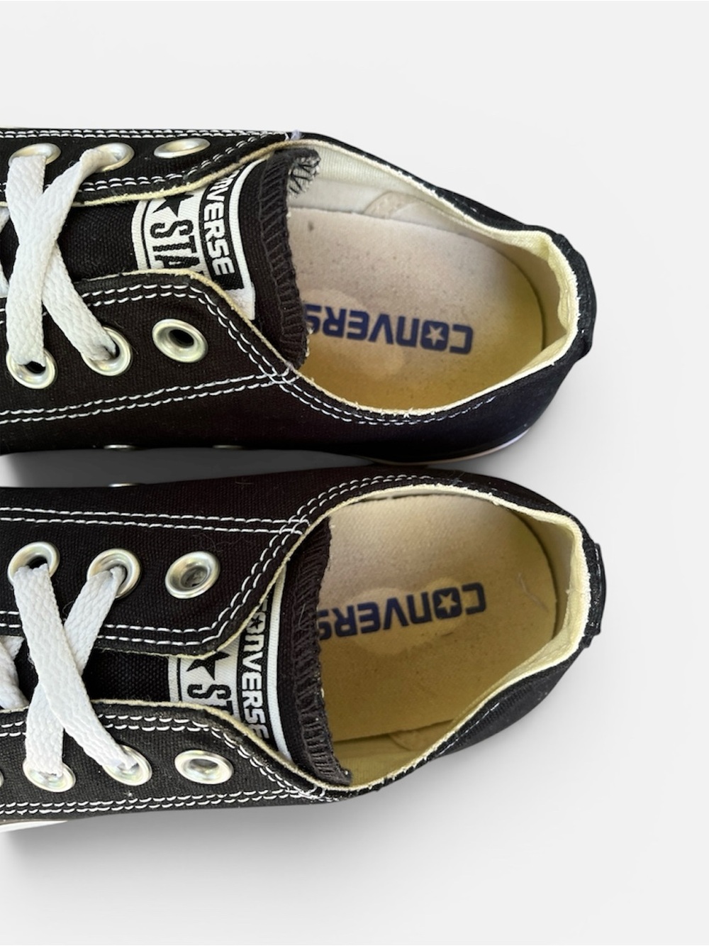 Converse Black and White Low Top Canvas Sneakers - Picture 6 of 12